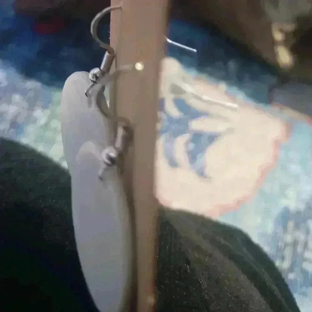 Mother of pearl round 925 earrings - Picture 2 of 2